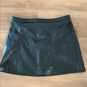 H&M Black Faux Leather Mini Skirt